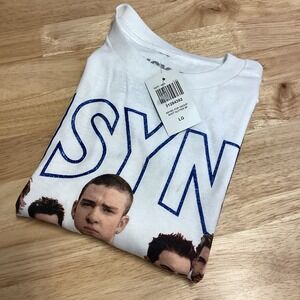 NWT  NSYNC  Short Sleeved Band Tee shirt unisex‎ Large White Y2K